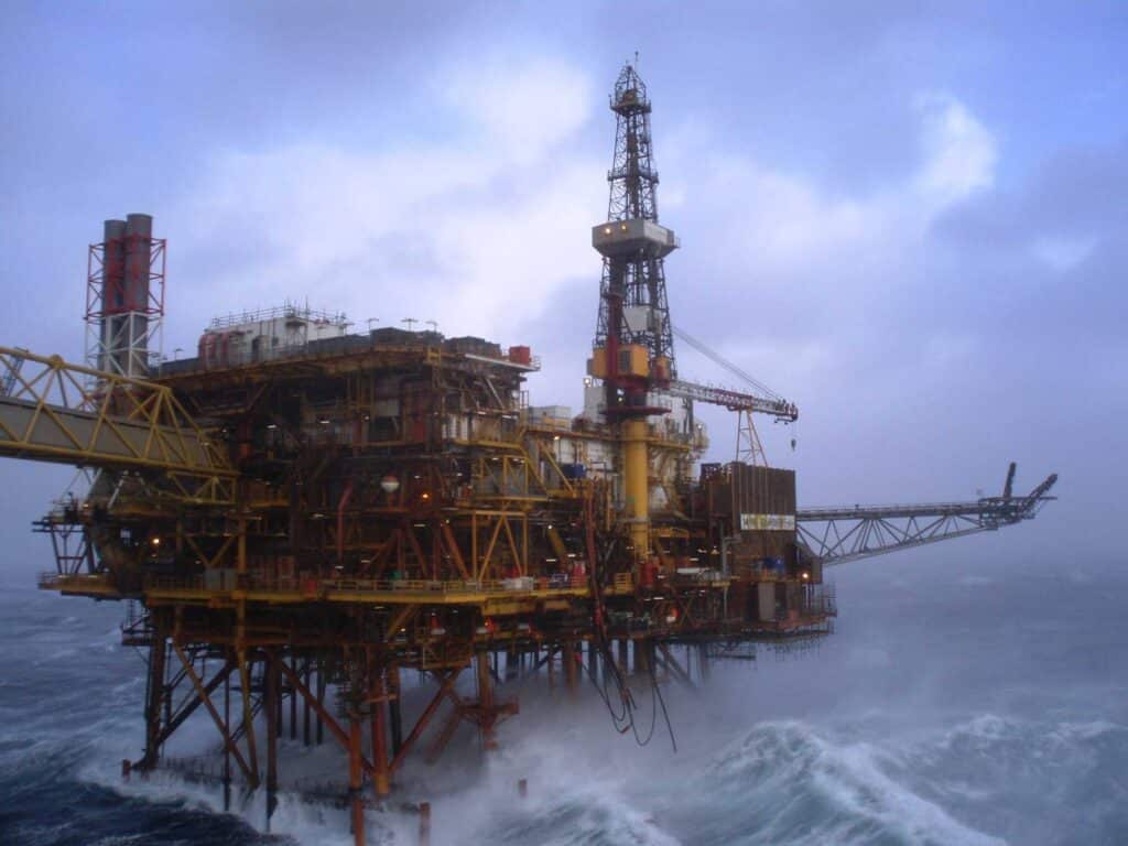 An offshore site in a raging ocean during a storm